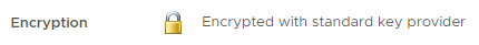 Encryption
Encrypted with standard key provider 